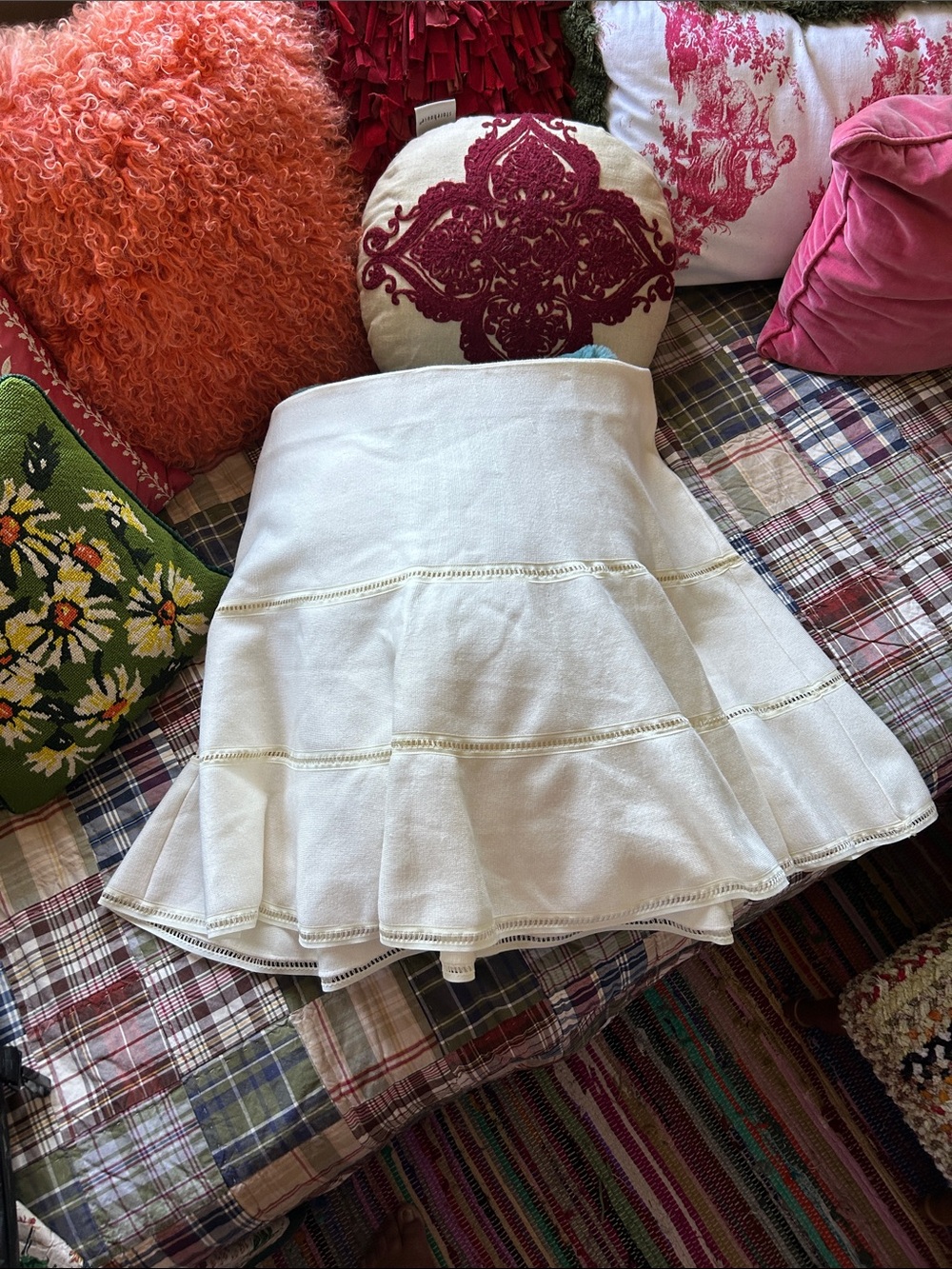 torrid Cream Tiered Knit Midi Skirt